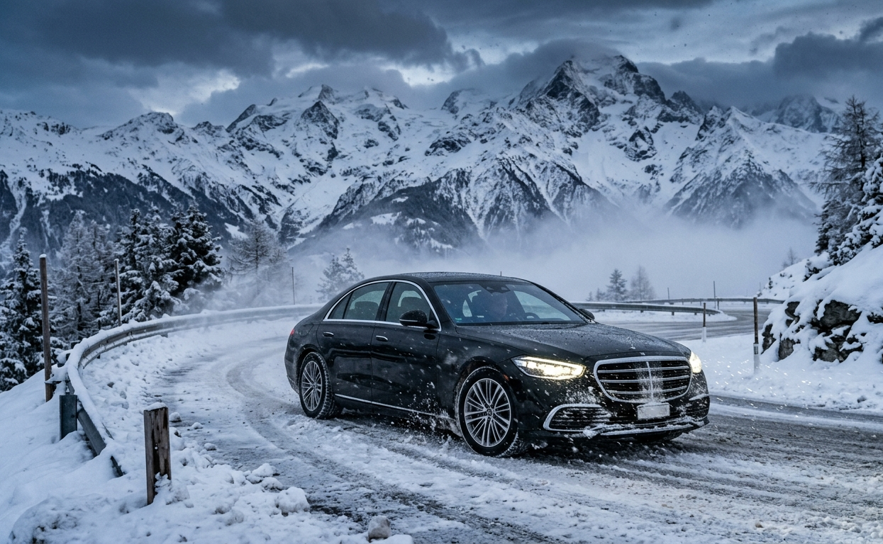 black Mercedes-Benz S-Class